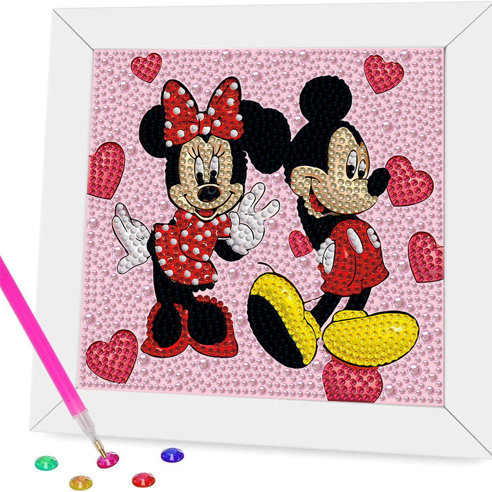 Nuevo kit creativo de pintura de diamantes DIY para niños, diseño de panda de dibujos animados, juguete de niña, pegatinas bonitas, pintura de diamantes completa, transfronterizo