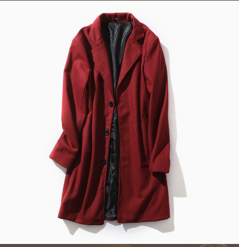 Abrigo de Lana para Hombre de Poliéster con Botonadura Simple para Otoño e Invierno