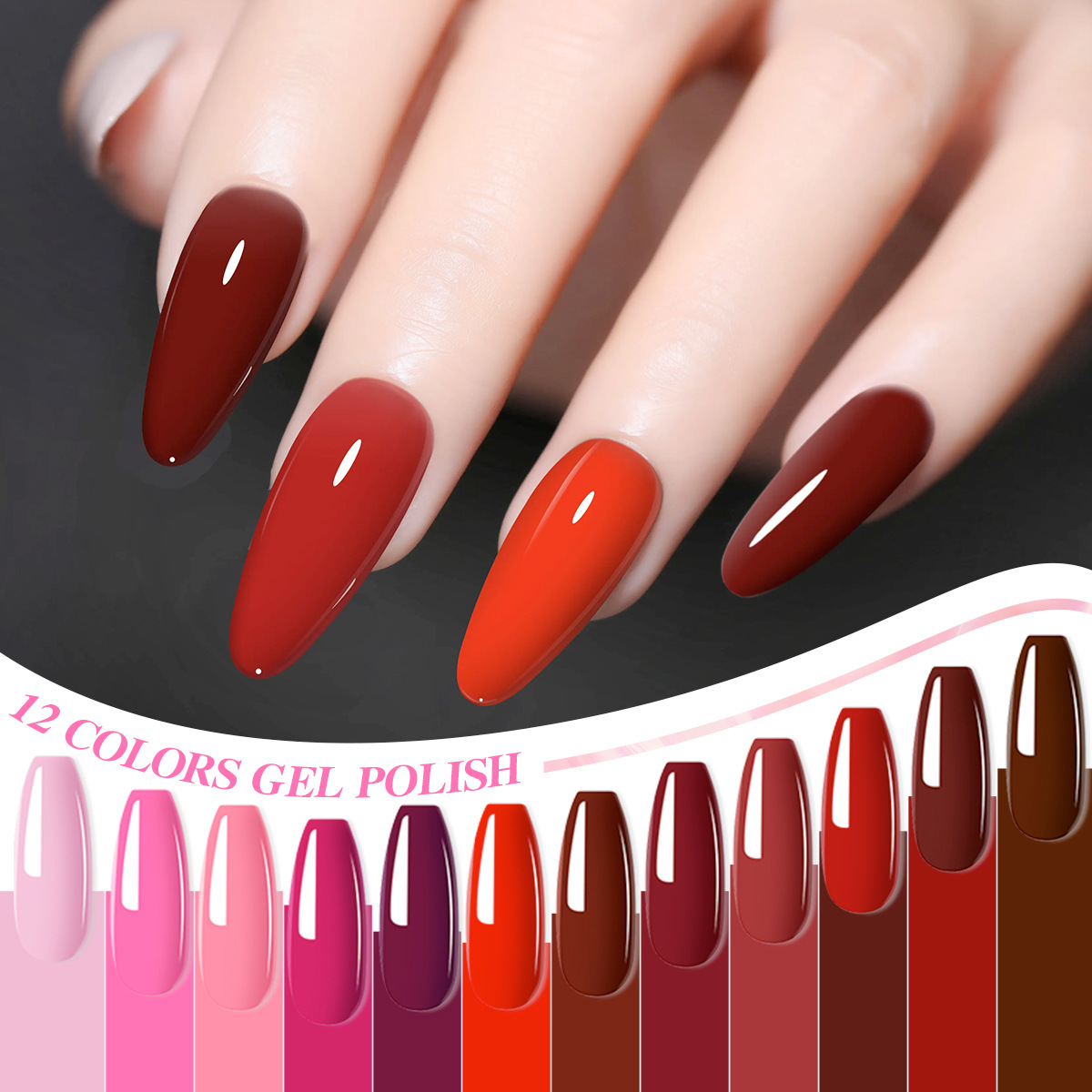 Pegamento de esmalte de uñas especial transfronterizo Color Gel polish pegamento de uñas esmalte de uñas pegamento de color rojo 15ml uñas al por mayor