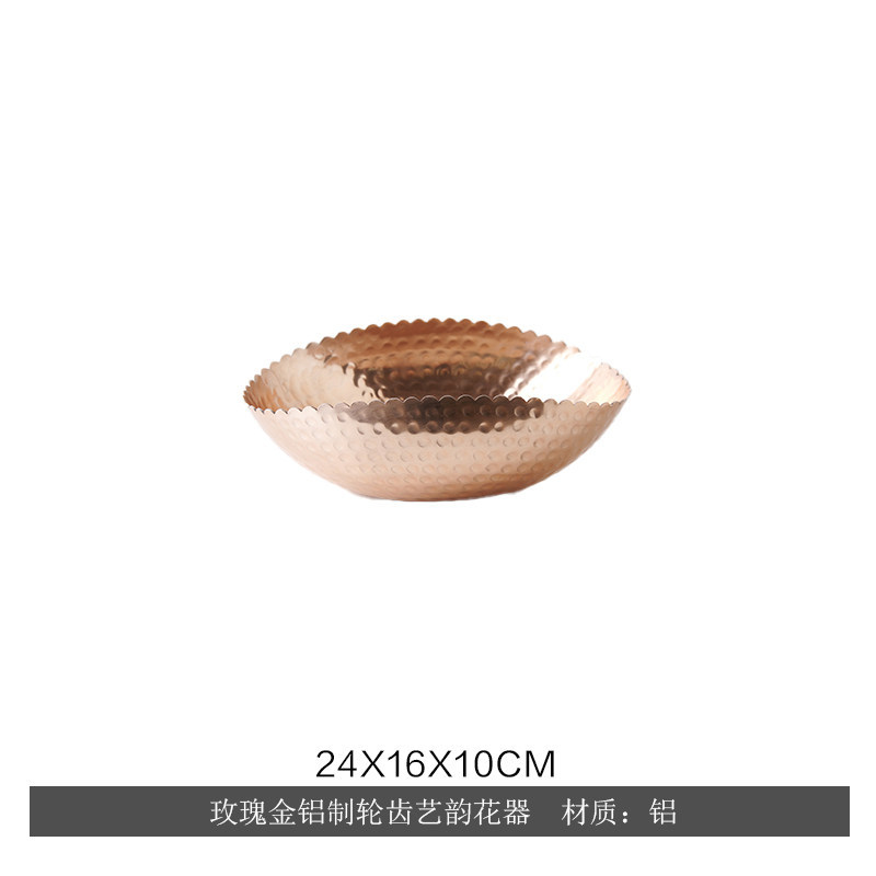 Maceta Martillada Metálica de Metal Semiartesanal para Flores y Decoración del Hogar
