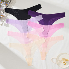 性感低腰一片式无痕隐形瑜伽T型内裤 透视诱惑情趣大码女士丁字裤