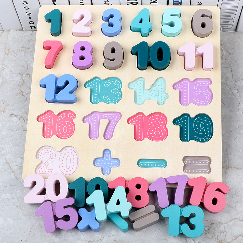 De madera de los niños de la Ilustración Digital forma de letra cognitiva macaron agarrar la mano rompecabezas bebé rompecabezas de la educación temprana Juguetes image 15