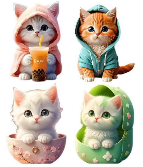 Comercio exterior transfronterizo suéter gatito productos acabados ventilador clips decoración de automóviles perfume adorable acrílico decoración impermeable image 7