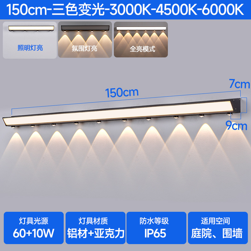 屋外の太陽エネルギーの長い壁は雰囲気の丘を感じて壁の壁の照明の露店の庭の防水の壁の明かりを洗います。|undefined
