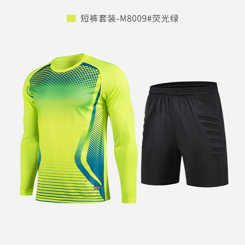 Portero de fútbol ropa traje de los hombres adultos puerta uniforme niños de manga larga pórtico ropa equipo de fútbol Número de impresión