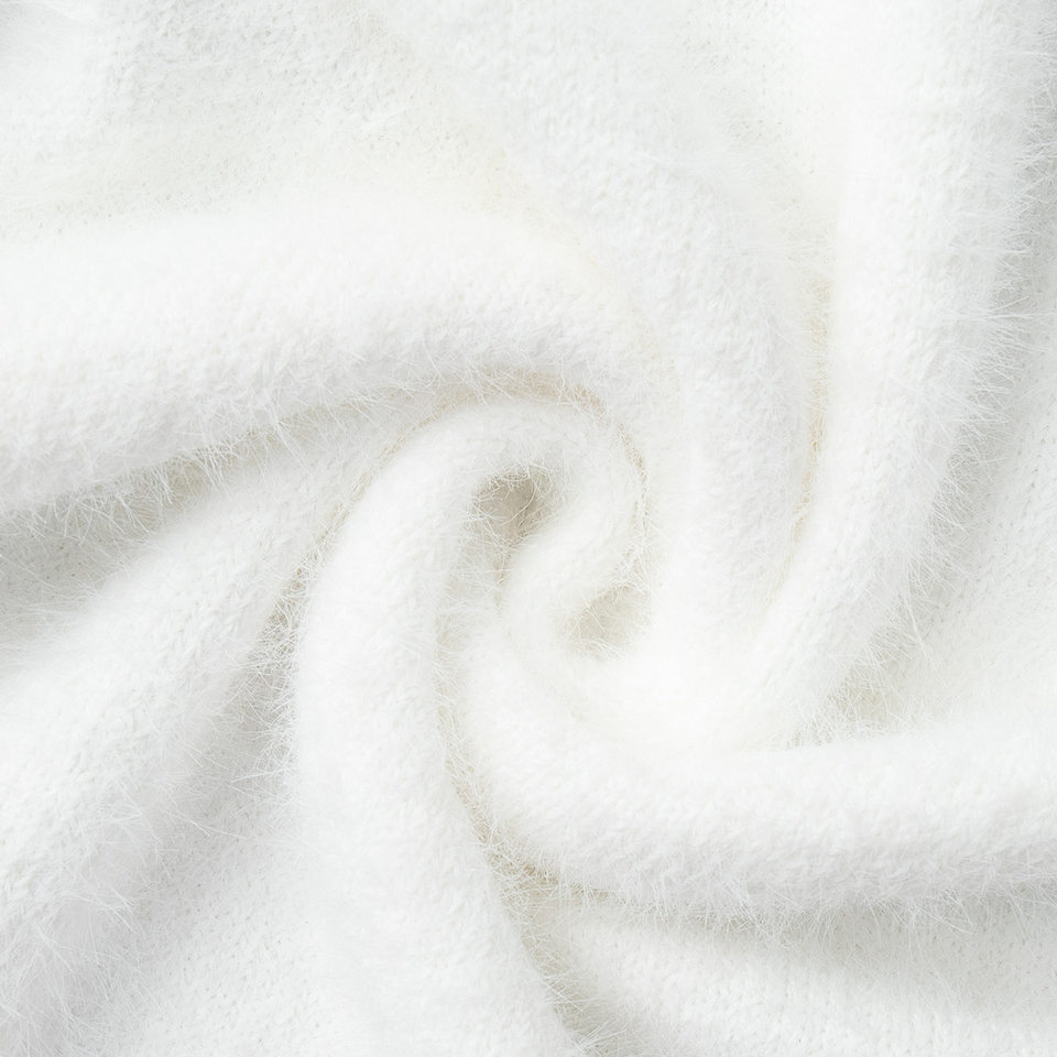 Bộ đầm nữ dài tay kèm áo cardigan cài một hàng nút, chân váy dài vừa — Màu be (mới), Màu trắng chi tiết 15