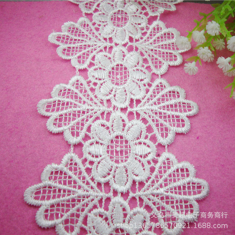 10.5厘米双边花边涤纶刺绣水溶童装DIY窗帘家纺裙边辅料发饰