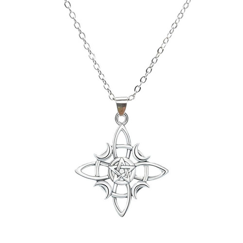Cross-border new four-leaf clover Celtic knot pendant necklace lockchain alloy minimalist personalized niche earrings
