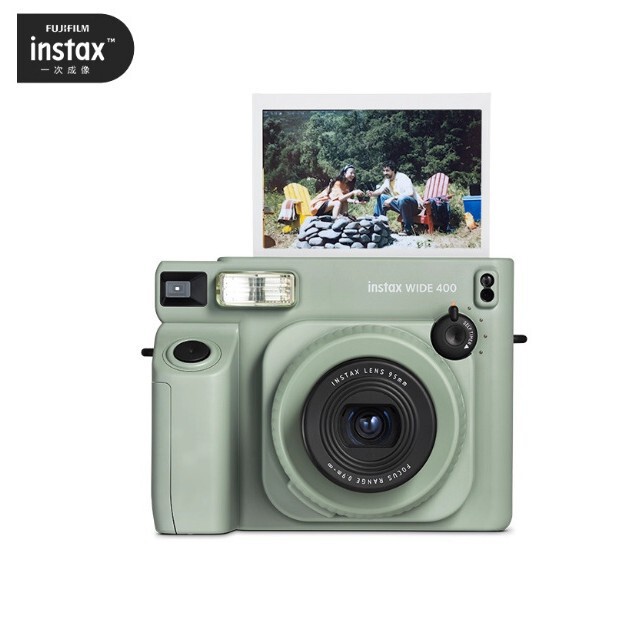 In-Stock Chinese Version Genuine Instax Wide400 Instant Camera in Field Green, Single-Shot Imaging, 5inch Wide Format