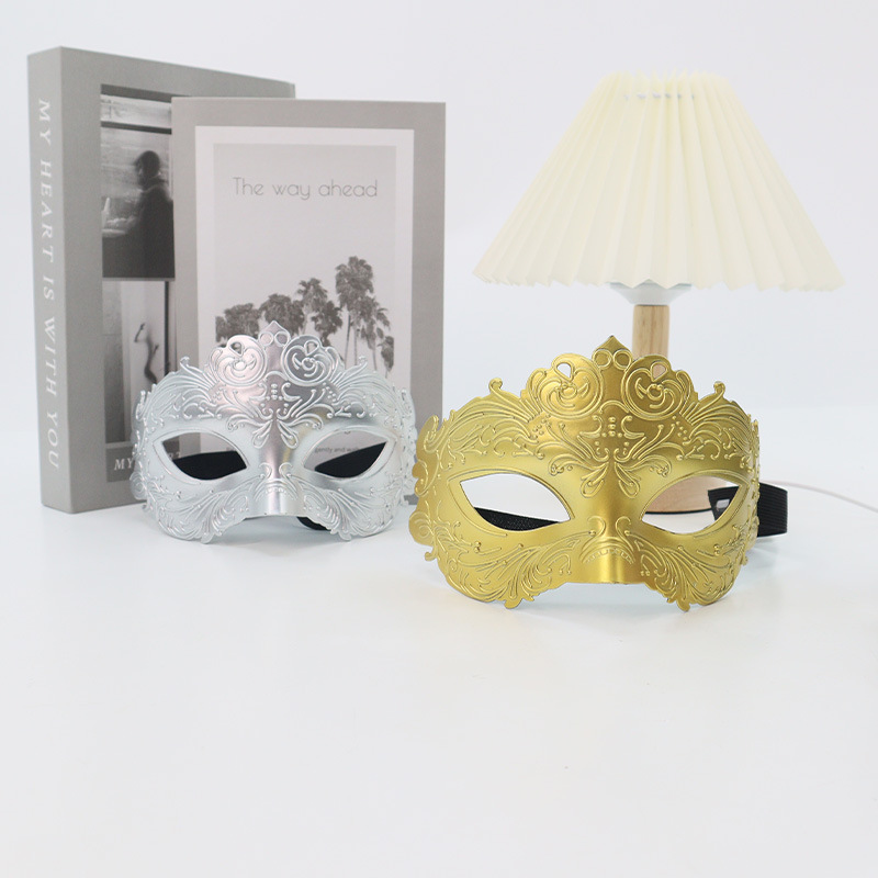 Amazon ventas calientes retro pintura aerosol ópera espectáculo medio rostro máscara de alto nivel props de baile máscara de plástico