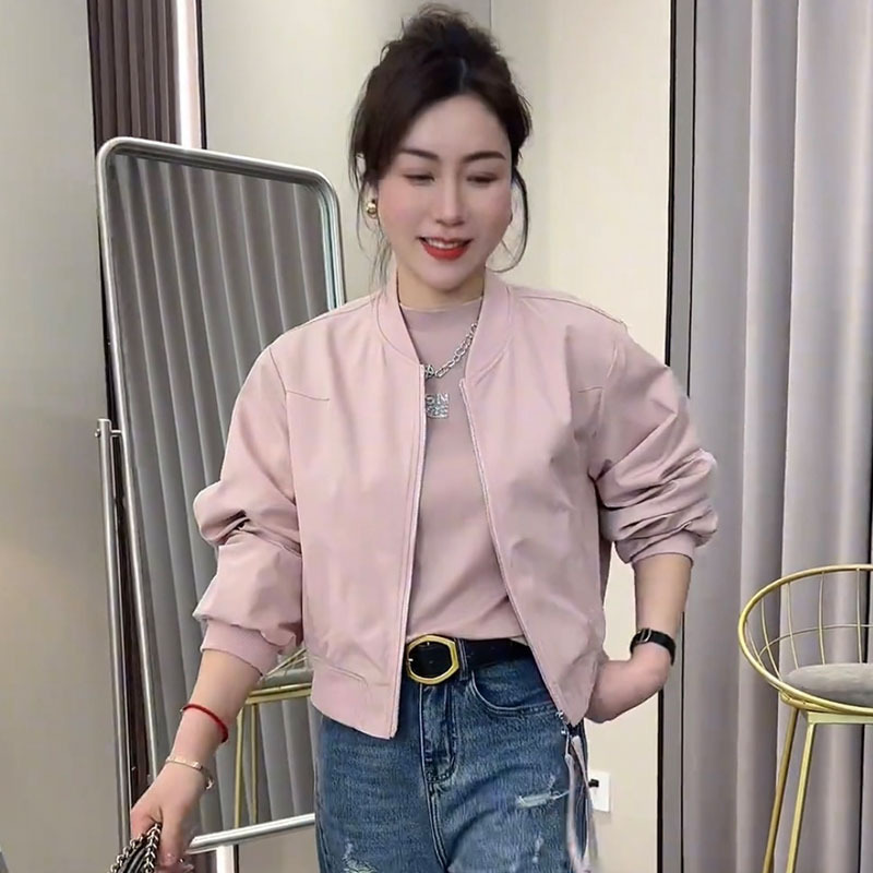 2025秋季新款韩版时尚圆领棒球服短外套女装宽松休闲百搭夹克上衣|undefined