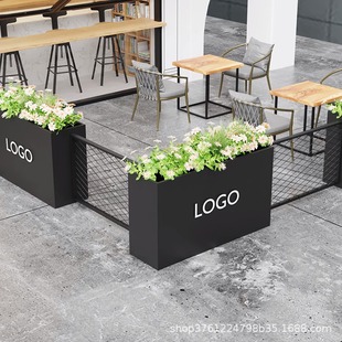 Outdoor wrought iron flower box combination courtyard restaurant commercial street sales department municipal street flower bed fence partition flower trough