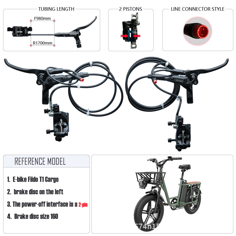 Montaña E-bike freno de aceite de corte de energía en nombre de la conducción de la bicicleta eléctrica freno de disco de presión de aceite de bicicleta conjunto de freno de apagado