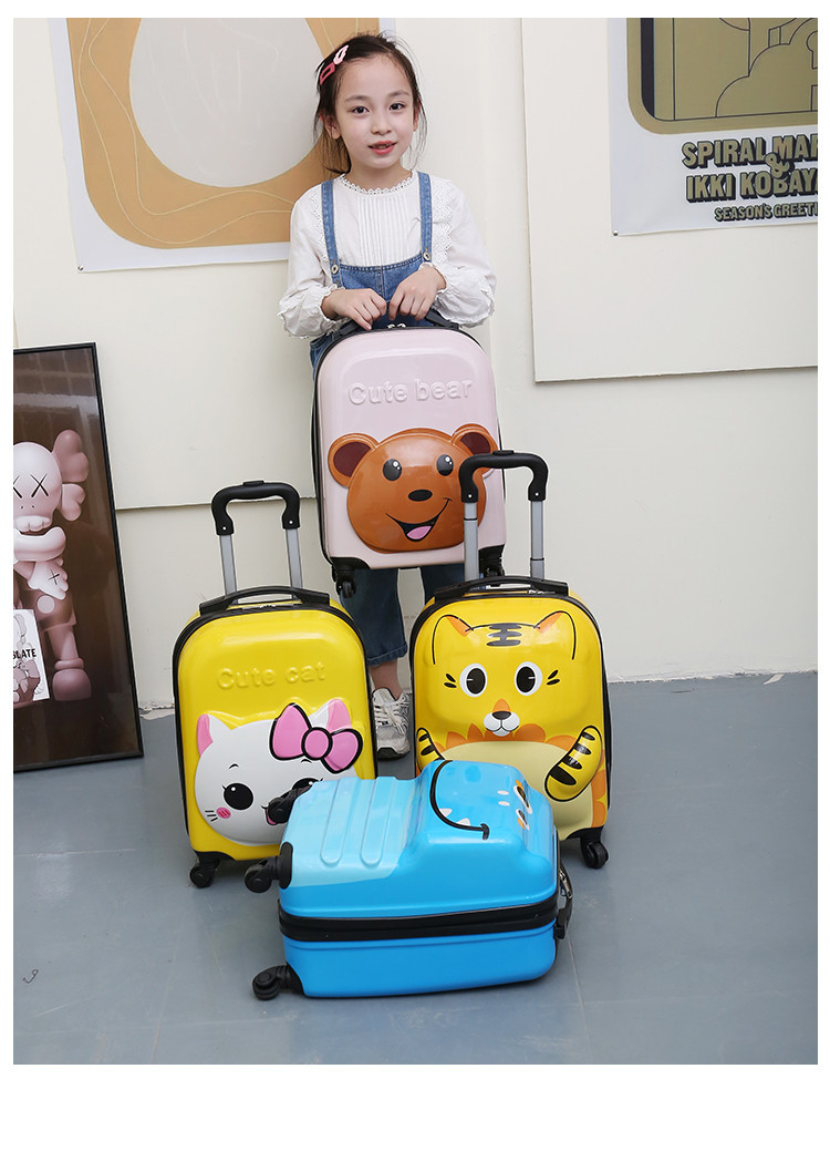 卡通儿童拉杆箱18寸万向轮旅行箱可爱动物3D立体学生行李箱可印字详情7