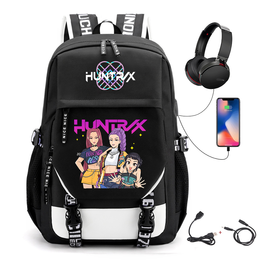Comercio exterior transfronterizo KPOP Caza de brujas película impresión perimetral mochila mochila escolar mochila USB
