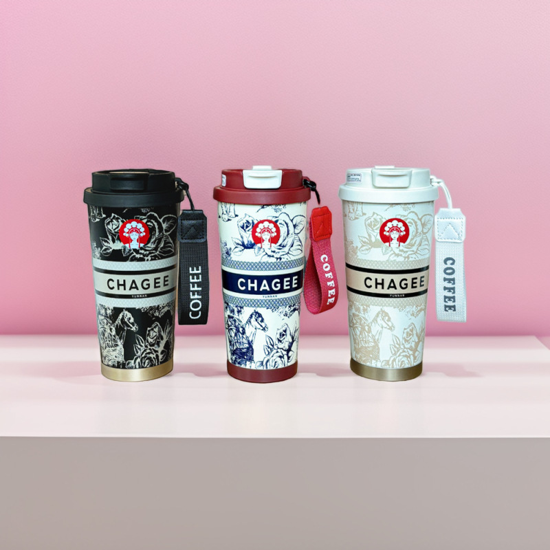 2025新款霸王茶姬咖啡杯铃兰花双饮礼品杯316不锈钢保温杯带提绳|undefined
