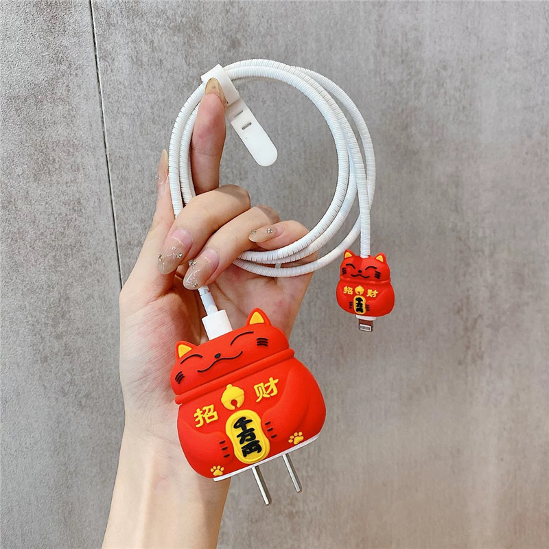 2023 nuevo cargador de dibujos animados cubierta protectora adecuada para Apple carga rápida cabeza 18/20W estándar europeo estándar americano aplicable