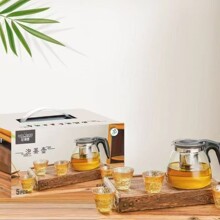 君朴玻璃壶泡茶壶生活家居泡茶壶五件套鲸跃茶具套装随手礼泡茶壶