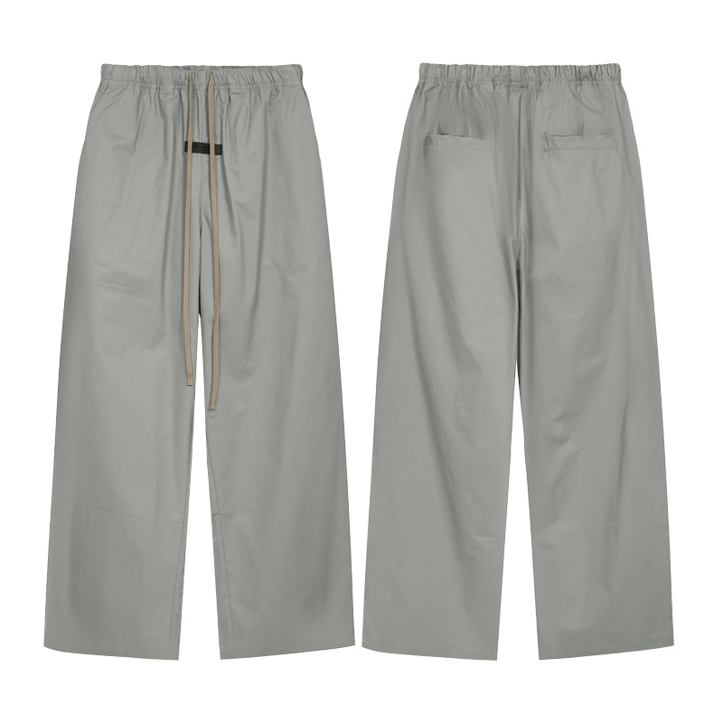 High Street doble línea ESSENTIALS FOG color sólido tejido de los hombres rectos sueltos pantalones casuales con cordón moda delgada