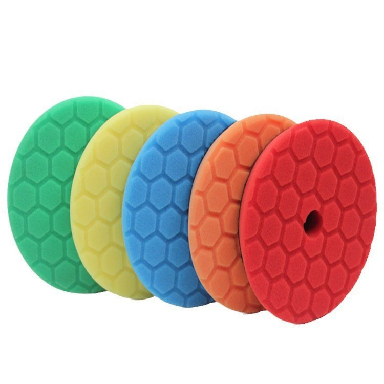 汽车美容修复划痕海绵轮斜边式打蜡抛光盘六角龟纹菱形抛光轮套装