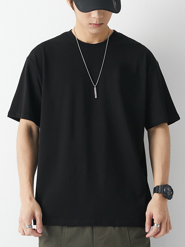 Lktm紳士服 # アメリカ潮牌重ポンド230g半袖tシャツ男女ins基礎モデル純色ボトムアップtシャツtee|undefined