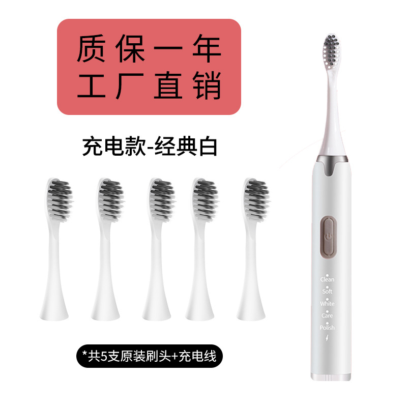 Carga de 5 velocidades Cepillo de dientes eléctrico de lana suave para adultos Impermeable para parejas Cepillo de dientes de limpieza gingival al por mayor Limpieza y blanqueamiento