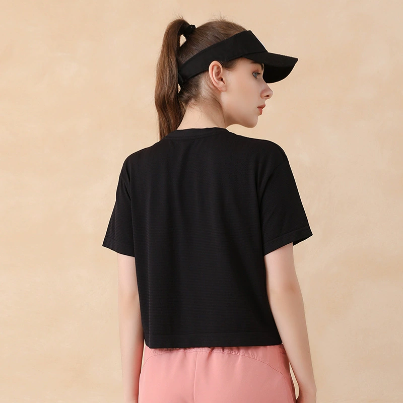Breathable quick dry summer T-shirt, light and thin sports base yoga clothing for leisure, 2022 collection, with short sleeve