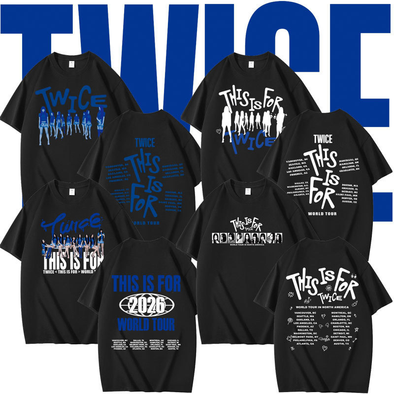 2026 Cross-Border Fan Support for the Twice Group, Printed Tops, Autumn and Winter Short-Sleeved T-Shirts Wholesale