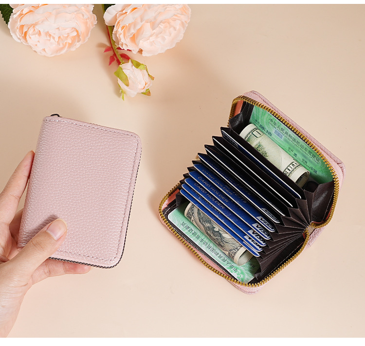 Stripe, Plaid, Solid Color Pattern All Seasons Season Women's Gender Women's Stripe Plaid Solid Color Pu Leather Zipper Card Holders