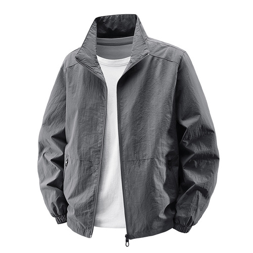 2025 New Spring and Autumn Collar Jacket for Men, Thin Model, Men's Casual Spring and Autumn Waterproof Thin Trendy Men's Clothing