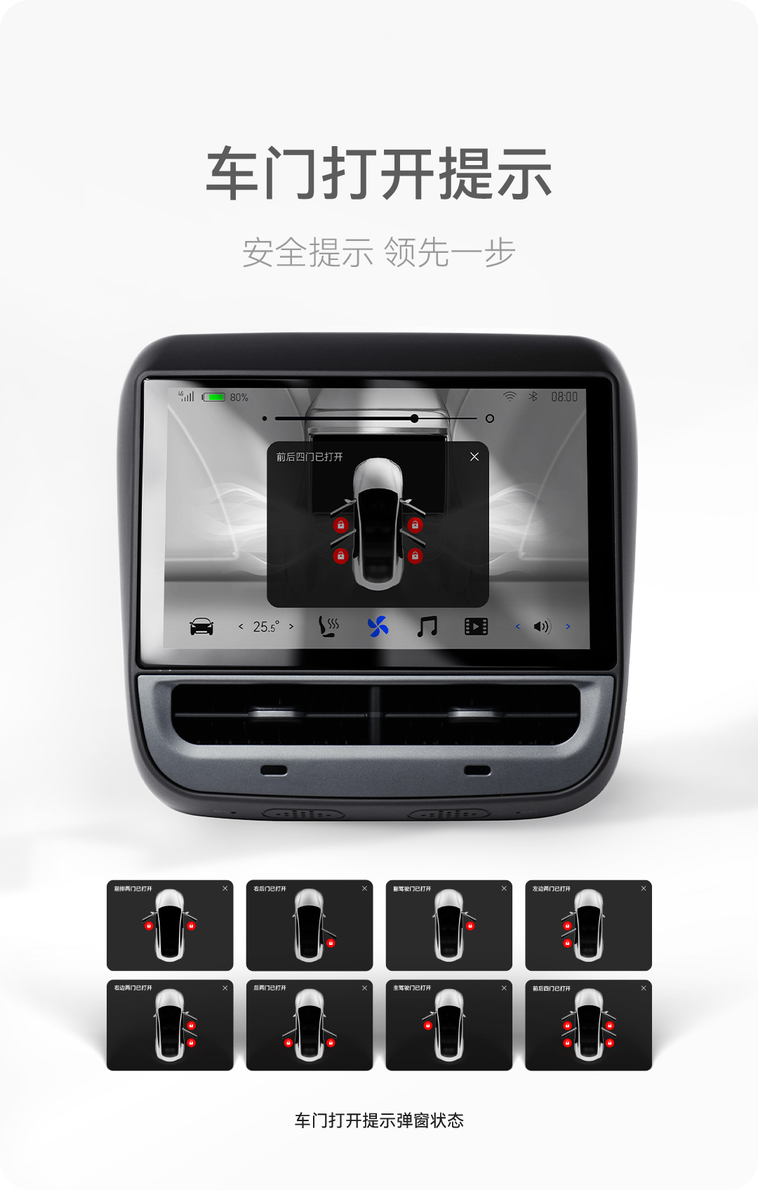Suitable for Tesla MOLDE3/Y armrest box rear multimedia smart game entertainment touch 4K display