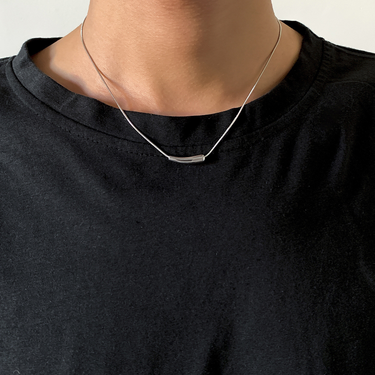 Simple Style Geometric Titanium Steel Polishing Menu0027S Necklace