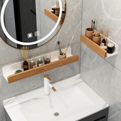 トイレ鏡前物置棚洗面台水切り収納棚穴なしトイレ蛇口洗面器物置棚