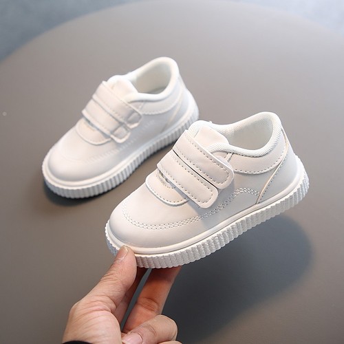 Children's shoes, boys' white shoes, spring/autumn girls' sports shoes, soft bottom anti-slip baby shoes, sizes 21-30