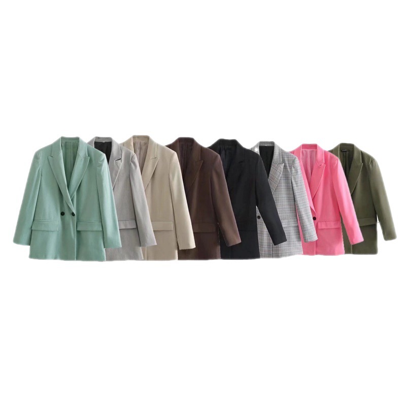 Wholesale ZA women's multi-color optional suit jacket women's high sense Spring and Autumn New Double Row single button casual suit 02 Wholesale ZA women's multi-color optional suit jacket women's high sense Spring and Autumn New Double Row single button casual suit 02
