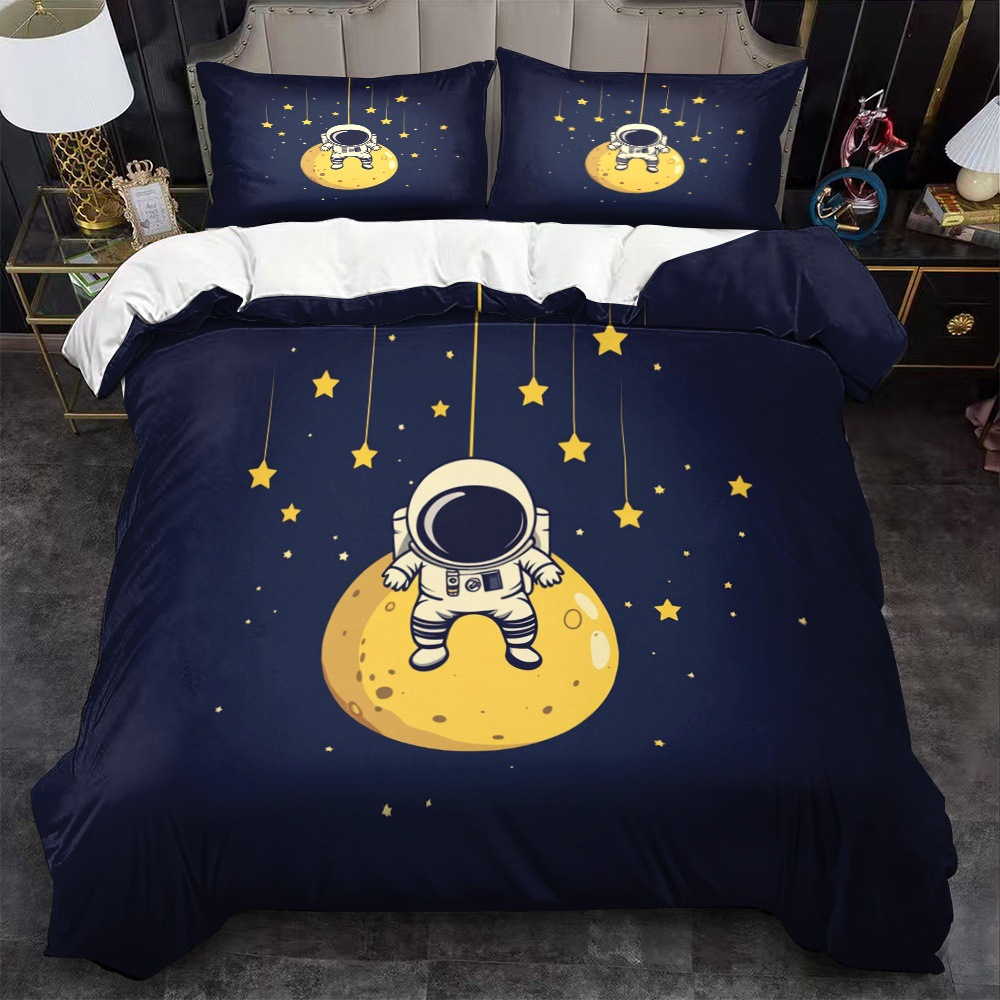 Transfronterizo textil doméstico astronauta suave impresión digital abrasión quilt kit fuente soporte de fábrica TEMU / JIT