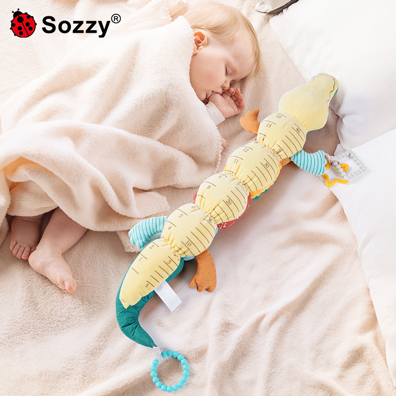 Sozy recién nacido bebé altura gobernante infantil 0-1 años cocodrilo educativo calmante muñeca de peluche bebé juguete