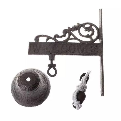 Rustic Vintage Wall-Hanging Cast Iron Dinner Bell Metal Doorbell Craftsmanship Outdoor Courtyard Bar Wall Decoration