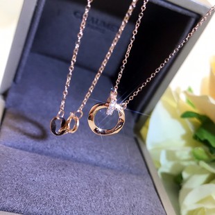 o-chain diamond necklace genuine water shell jewelry 18K rose gold necklace au750 pendant necklace wholesale