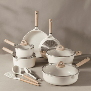 High-End Cookware Set Non-Stick Kitchen Cookware Frying Pan Frying Pan Soup Pot Milk Pot Stew Pot Pots Set Cross-Border Pot