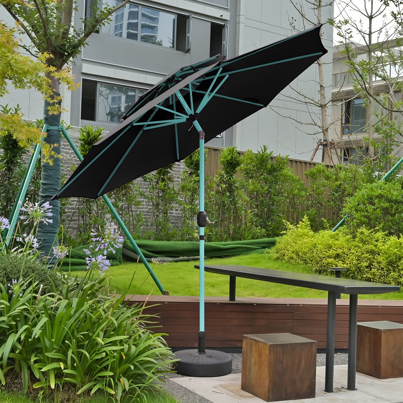 2.7 Mihu paraguas azul barra balancante paraguas patio café terraza jardín lámpara solar paraguas pabellón de cabina image 27