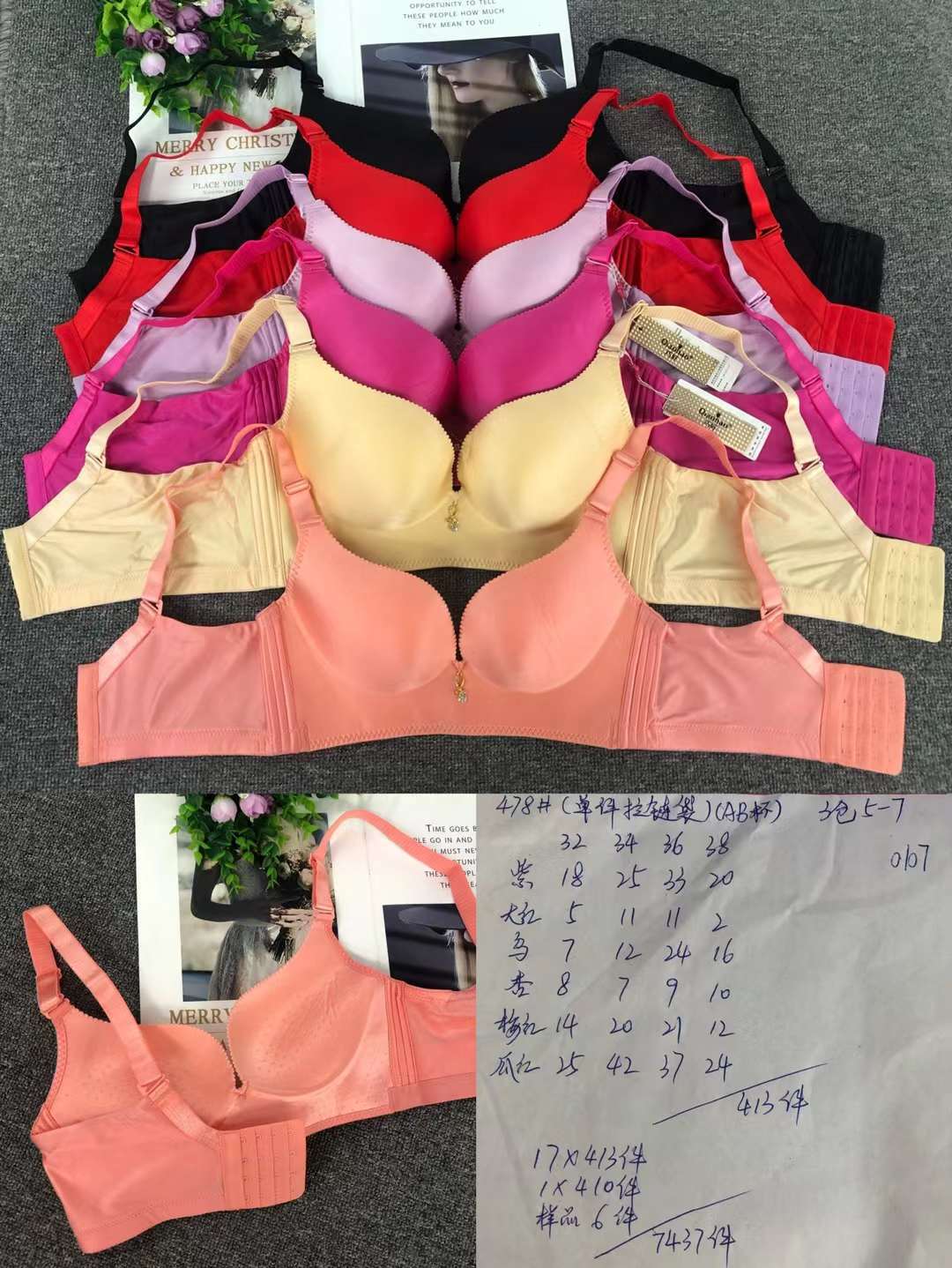 Comercio exterior nueva marca del Sudeste Asiático Ropa INTERIOR DE MUJER SOLTERA extranjera cómoda inalámbrico brillante sujetador sin costuras fábrica al por mayor