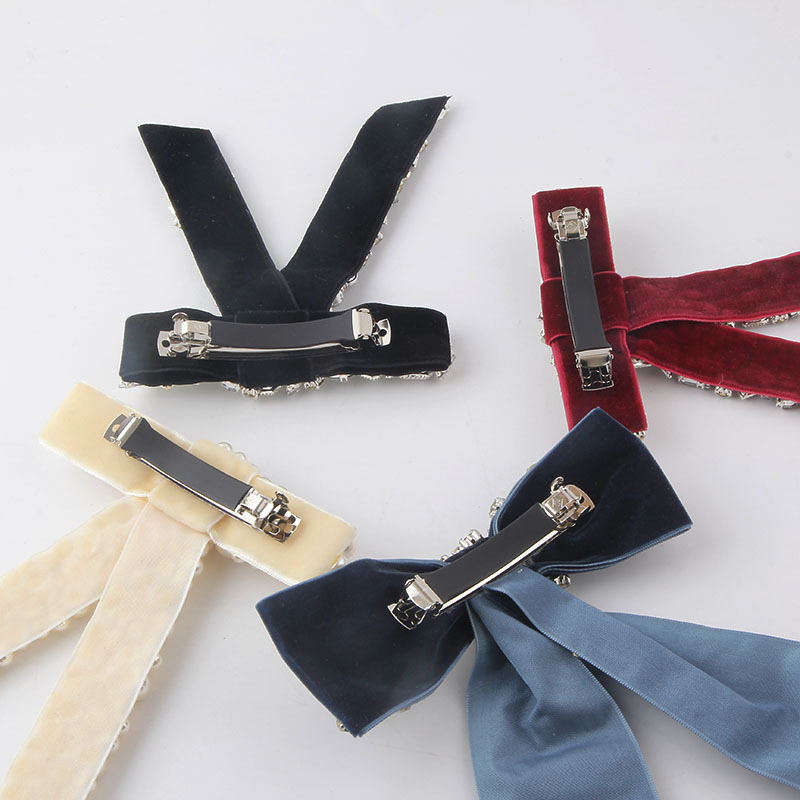 Nueva moda transfronteriza estilo europeo y americano Luz de lujo hermosa personalidad horquilla de las mujeres completo diamante perla arco horquilla accesorios para el cabello