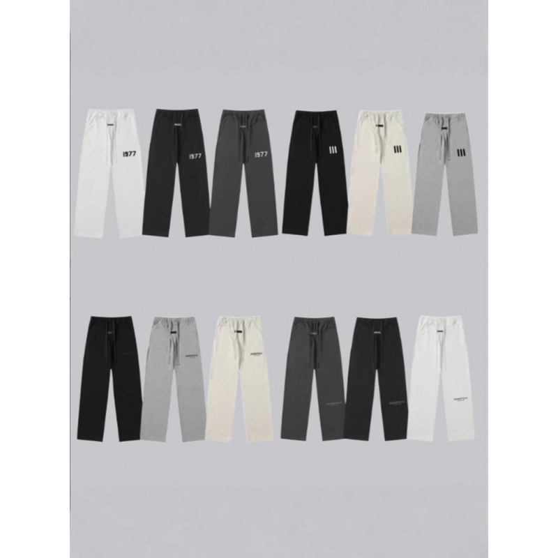 Fog Essentials American Streetwear Letter Flocking Loose-Fit Sports Casual Straight-Leg Pants for Men