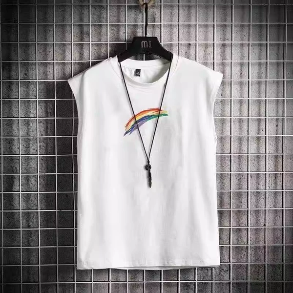 White rainbow vest