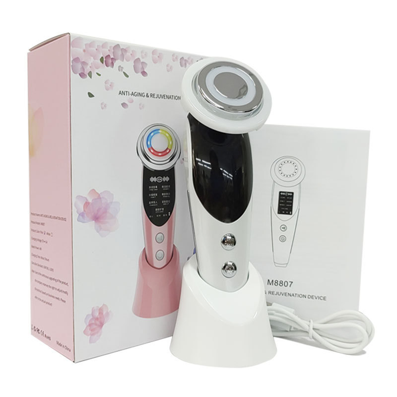 M8807 Seven-Mode Introduction Instrument Export Instrument EMS Beauty Instrument Face Massage Home Heating Color Light Skin Rejuvenation