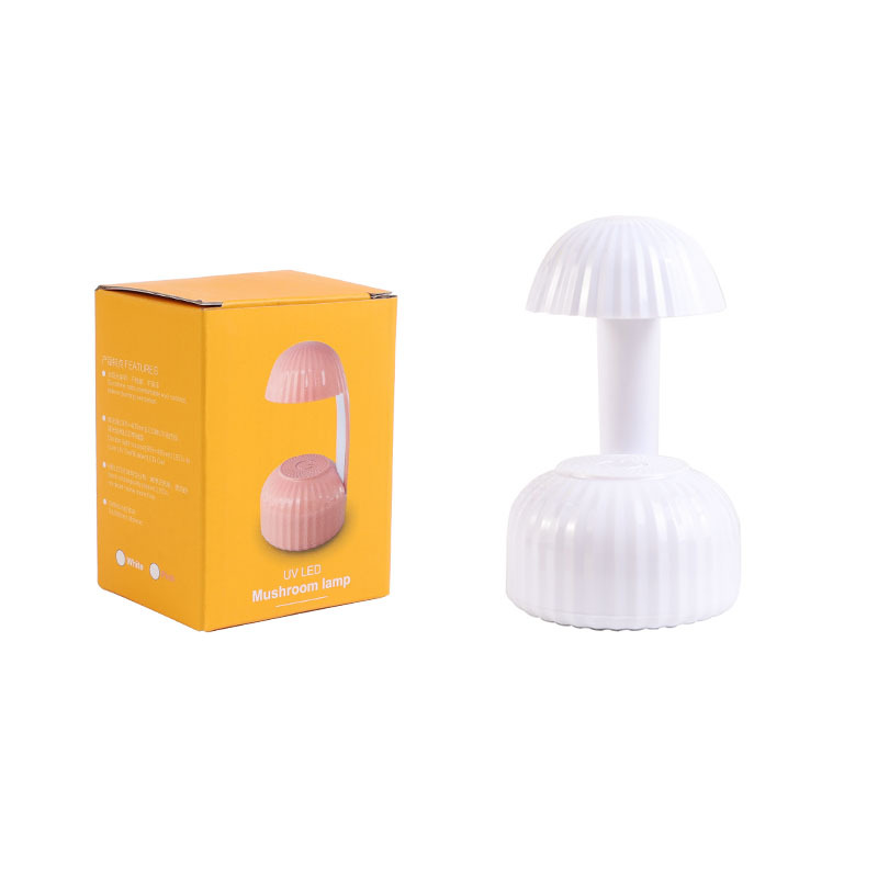 Lámpara de uñas con cabeza de hongo portátil pequeña, máquina de fototerapia, pegamento de esmalte de uñas de secado rápido, lámpara para hornear, luz para el hogar, manos no negras