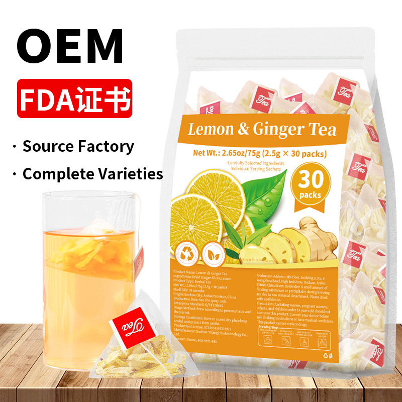 Lemon & Ginger Tea Cross-Border Product Lemon Ginger Tea Amazon Hot Model Oem Non-Domestic Sales