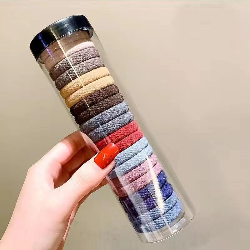 Gomas de mujer gruesas, alta elasticidad, duraderas, cuerdas negras para adulto, cubierta de cuero, tocado