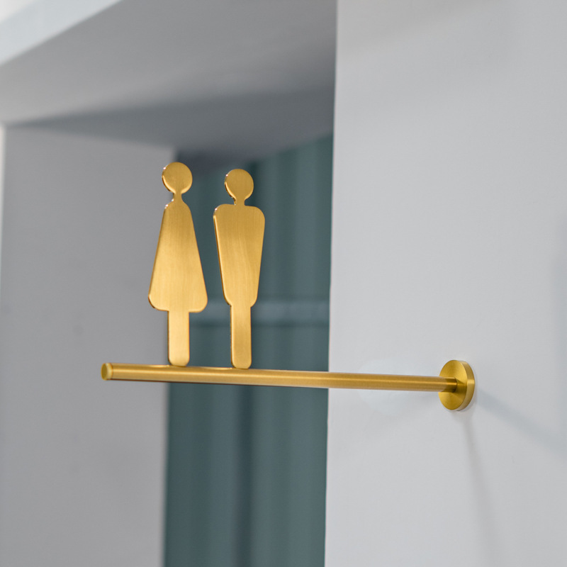 男女卫生间标识牌侧挂金属酒店饭店公共厕所wc洗手间指示牌导向牌